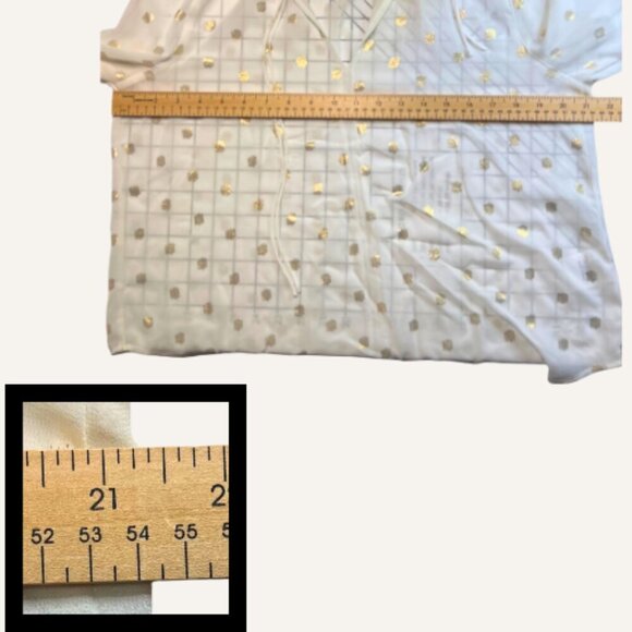 Medium - EUC - Palette - Sheer White with Gold Polka Dots - Picture 10 of 11